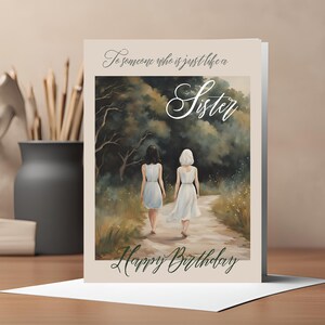 Carte d'anniversaire meilleure amie pour elle, imprimable carte amie soeur, design féminin, téléchargement immédiat, modèle d'enveloppe bricolage, numérique vierge