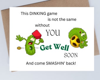 Printable Funny Get Well Card for Pickleball Friend | Digital Card with Quote & Characters | Instant Download for Him Her Team Mate