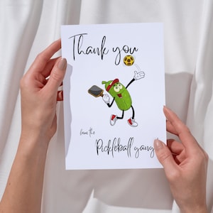 Humoristische Pickleball-bedankkaart en envelopsjabloon pdf - Instant download, afdrukbare Pickleball-bedankkaart, DIY Pickleball-kaart