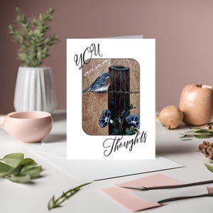 Envoyez une carte d'art en téléchargement numérique bien pensée pour des souvenirs inoubliables - impression instantanée, bricolage facile, pour lui ou elle, intérieur vierge, carte avec oiseau