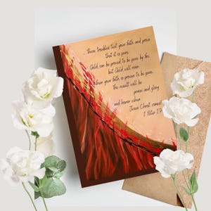Carte biblique imprimable encourageante avec oeuvre d'art originale avec une pensée réfléchie à vous Carte vierge à téléchargement immédiat pour un message personnel