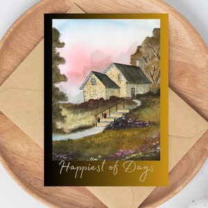 Senden Sie Ihre Liebe mit einer einzigartigen Original Kunst Geburtstagskarte! Perfekt für Sie oder Ihn, zum Herunterladen Aquarell Druck, druckbare Kunst Grußkarte