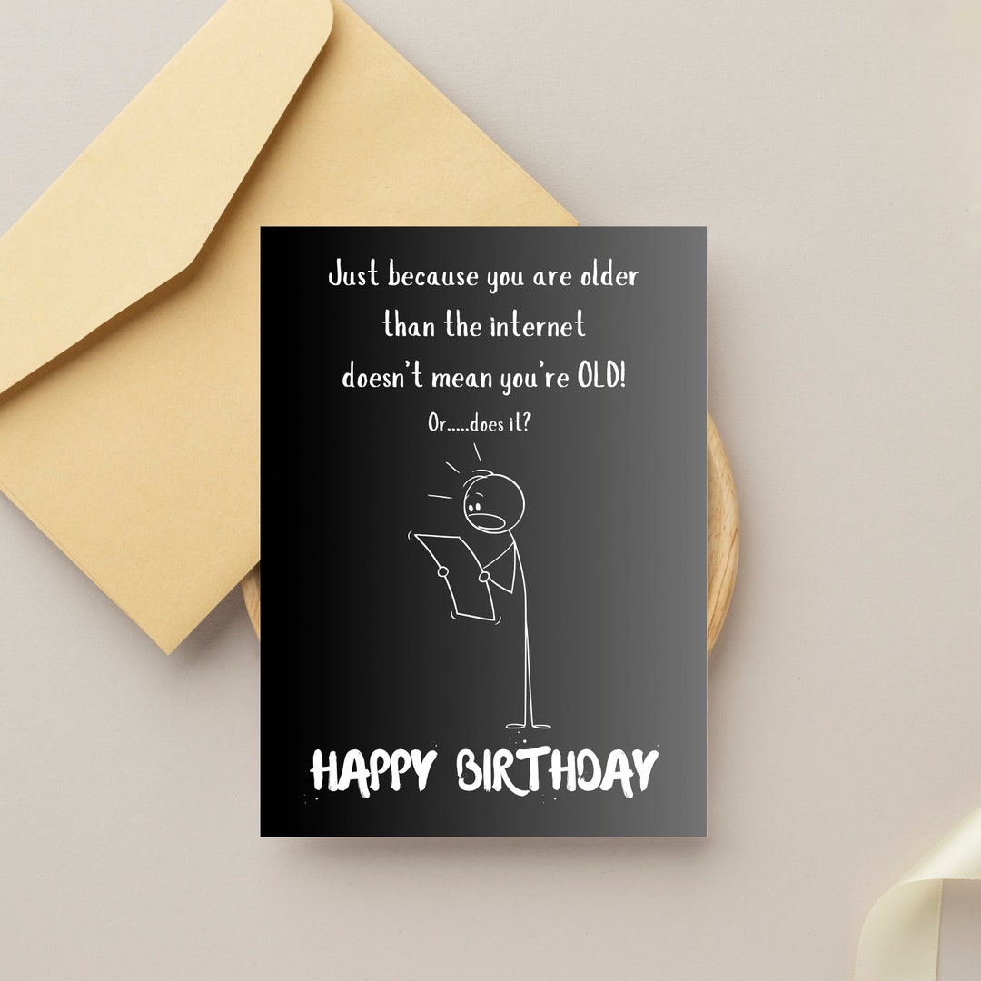 Printable Humorous Happy Birthday Card for Him, Funny Printable ...
