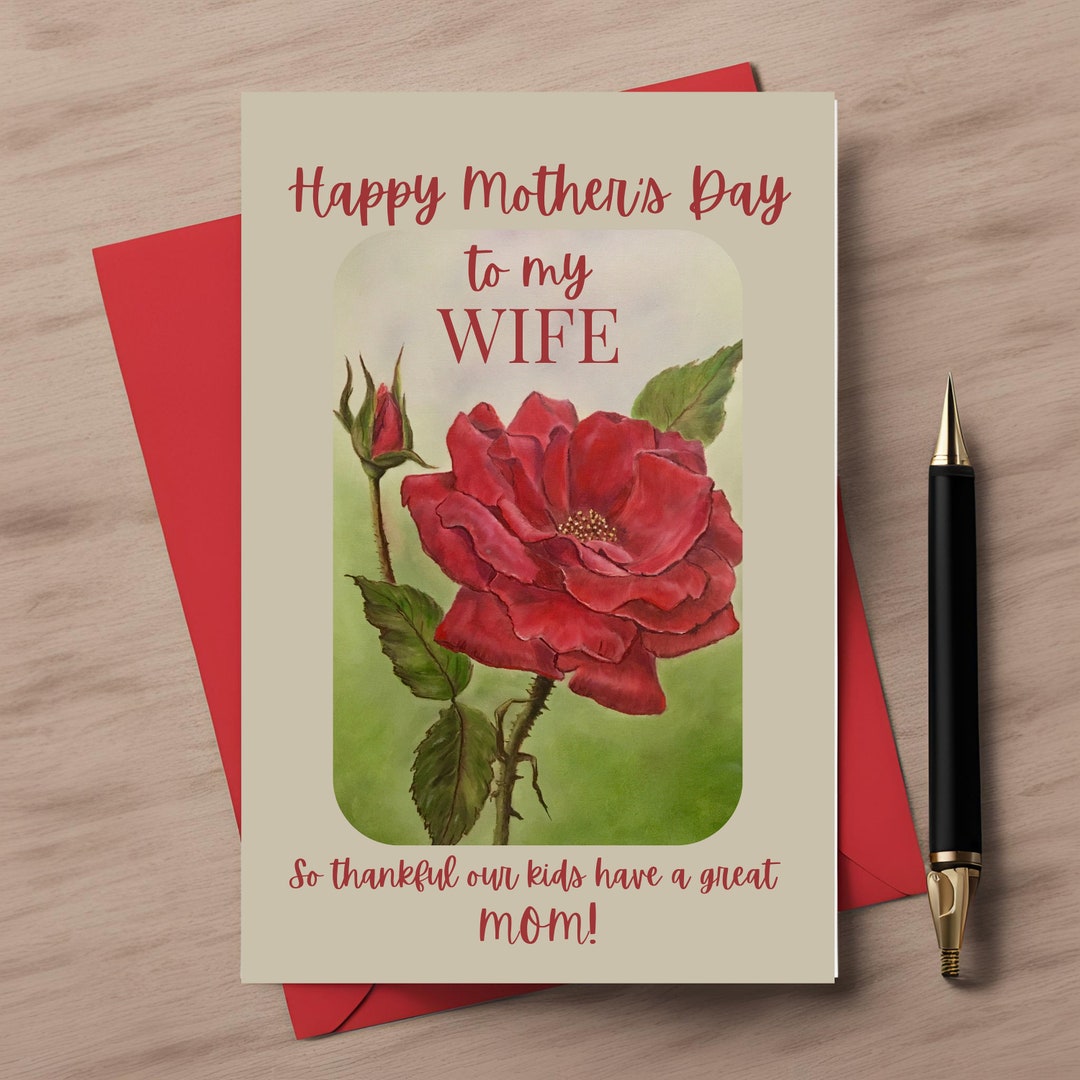 Happy Mother's Day Card for Wife, Rose for Wife Mother's Day, Popular ...