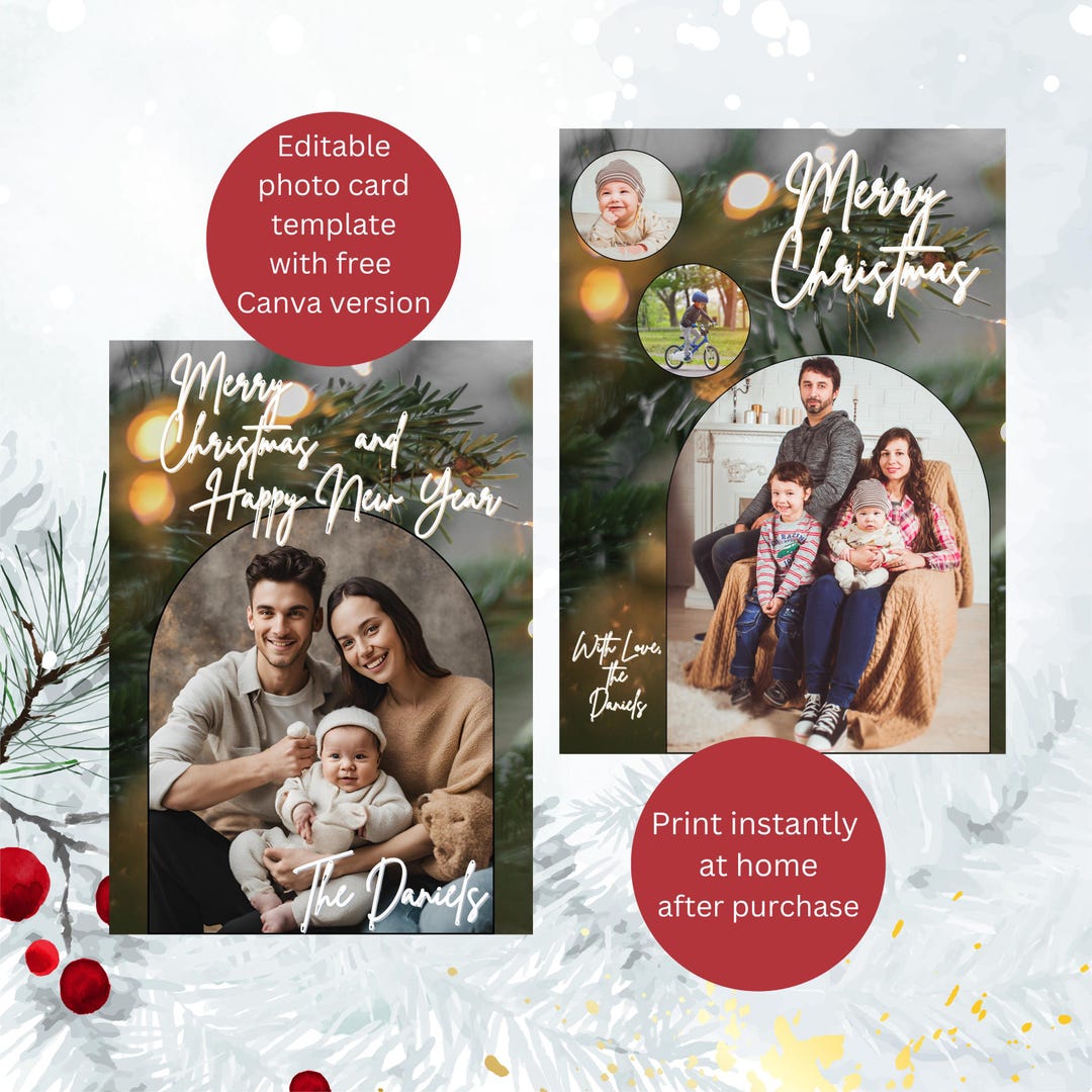 Christmas Photo Card Canva Template - Il 1080xN.6418617653 Defs