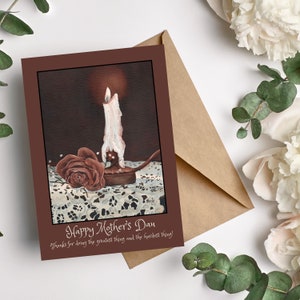 Cartão sentimental para o Dia das Mães, download instantâneo, perfeito para mãe, filha ou amiga - Cartão artístico para impressão com citação, modelo de envelope faça você mesmo
