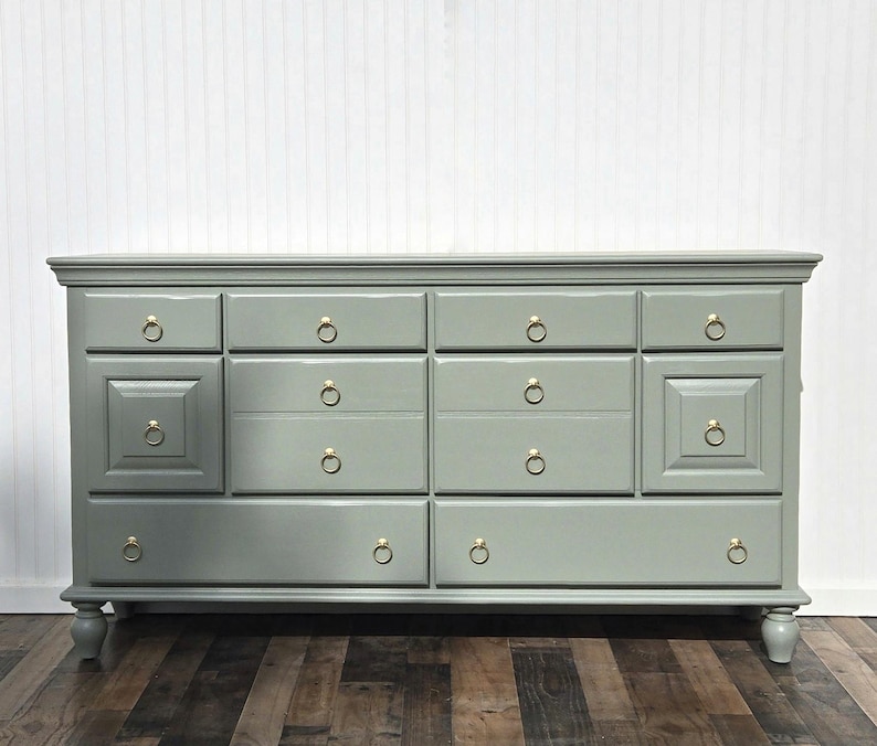 SOLD*** Refinished Solid Wood Dresser – 10 Drawer – Painted in ...