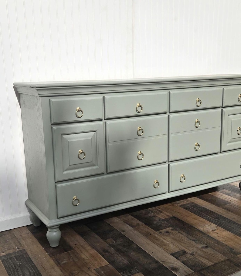SOLD*** Refinished Solid Wood Dresser – 10 Drawer – Painted in ...