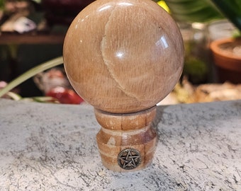 Peach Moonstone Sphere - Peach Moonstone Specimen - Moonstone Crystal - Gemstone Sphere - Crystal Orb - Gemstone Gift