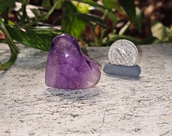 Chunky Amethyst Heart 1.5x1.5x1in - Amethyst - Amethyst Heart - Crystal Heart - Purple Crystal Heart - Polished Stone - Chunky Heart Stone