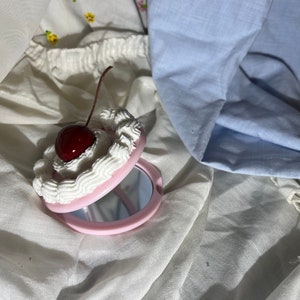 Cherry Fake Cake Compact Mirror