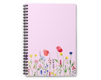 Wildflower Pink Spiral Notebook