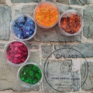Halloween Chunky Glitter Set – Glitter for Resin Slime Nails Crafts & DIY Spooky Iridescent Mix Halloween Craft Supplies