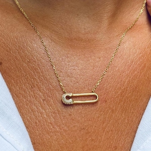 Safety Pin Necklace · 925 Sterling Silver · Luck Jewelry · Stylish Pendant · Daily Jewellery for Her · Luck Jewelry for Daughter