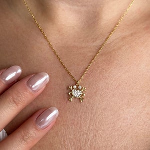 Frog Necklace · 925 Sterling Silver · Animal Jewelry · Cute Pendant · Fortune and Abundance Necklace · Gift for Her · Jewelry for Mom