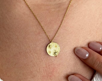 Sterling Silver North Star Necklace: Celestial Pendant, Winter Jewelry