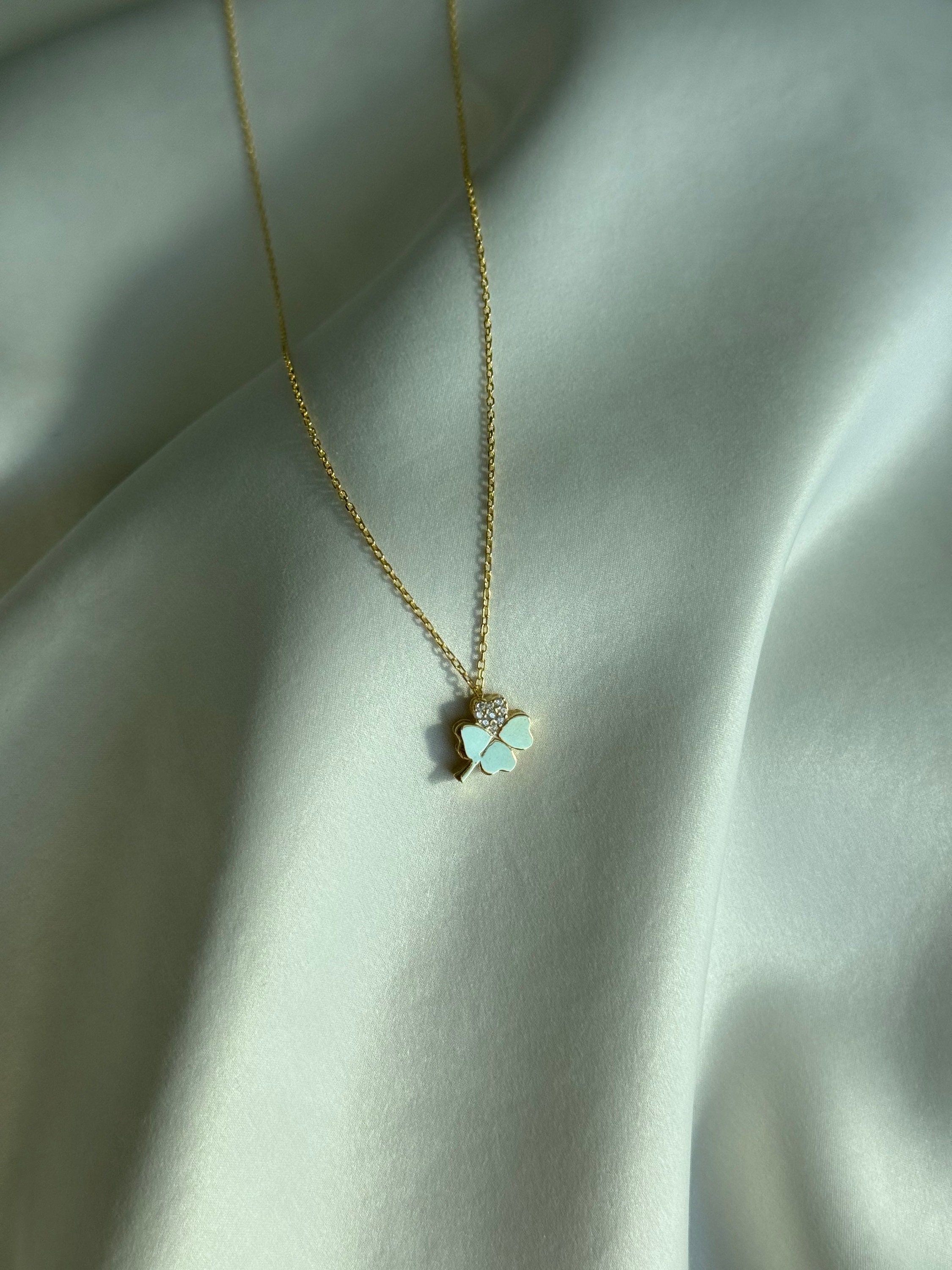 Clover Necklace · 925 Sterling Silver · Nature Jewelry
