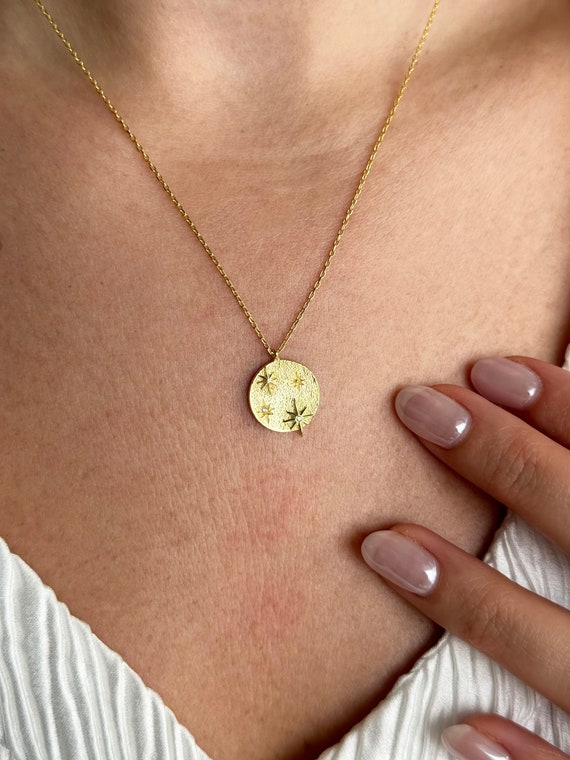 Sterling Silver North Star Necklace: Celestial Pendant, Winter Jewelry