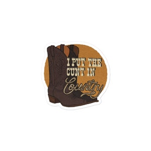 Kuntry Lover Vinyl Sticker; Cowgirl Sticker; Western Sticker; Country Music Lover Sticker; Serving Cuntry Sticker