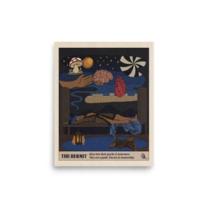 Impresión de arte del Tarot 8x10 - El Ermitaño. Impresión de arte original de Lo Kyle. Arte del Tarot; Arte de Brujas; Arte Oculto; Arte de la baraja del Tarot.