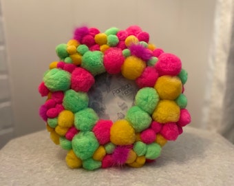 Pom Pom Picture Frame, Multi Color