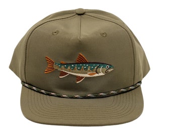 Iwana Trout Hat - Japanese Fly Fishing Fish Cap - One Size Fits All Adjustable Lightweight Snapback Fishing Hat