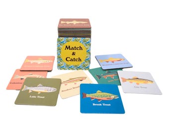 Match and Catch Memory Game - Native Trout Card Game for Kids - Great Gift for Fly Fishing