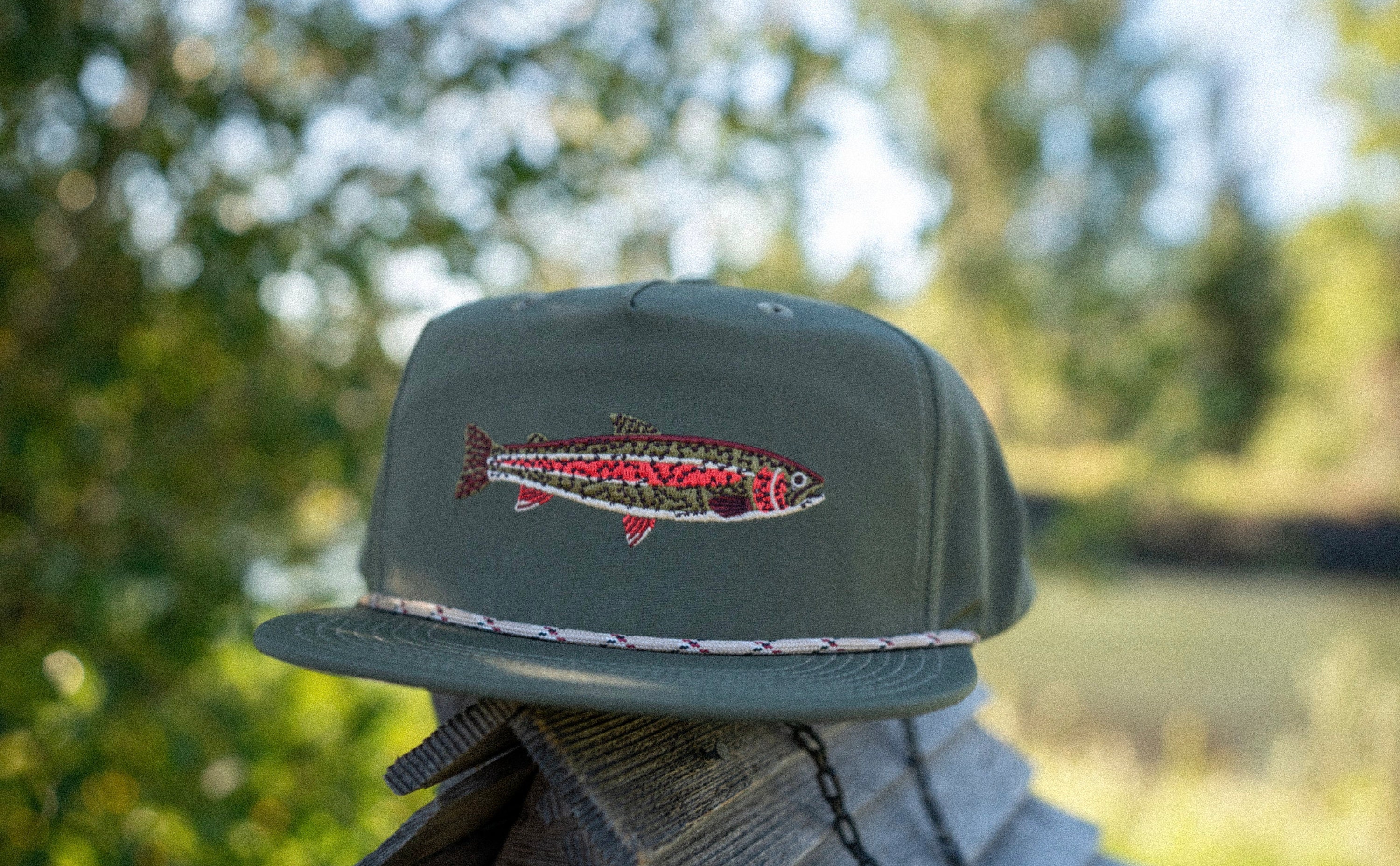 Rainbow Trout Hat Rope Hat 100% Polyester Fly Fishing One Size Fits All ...