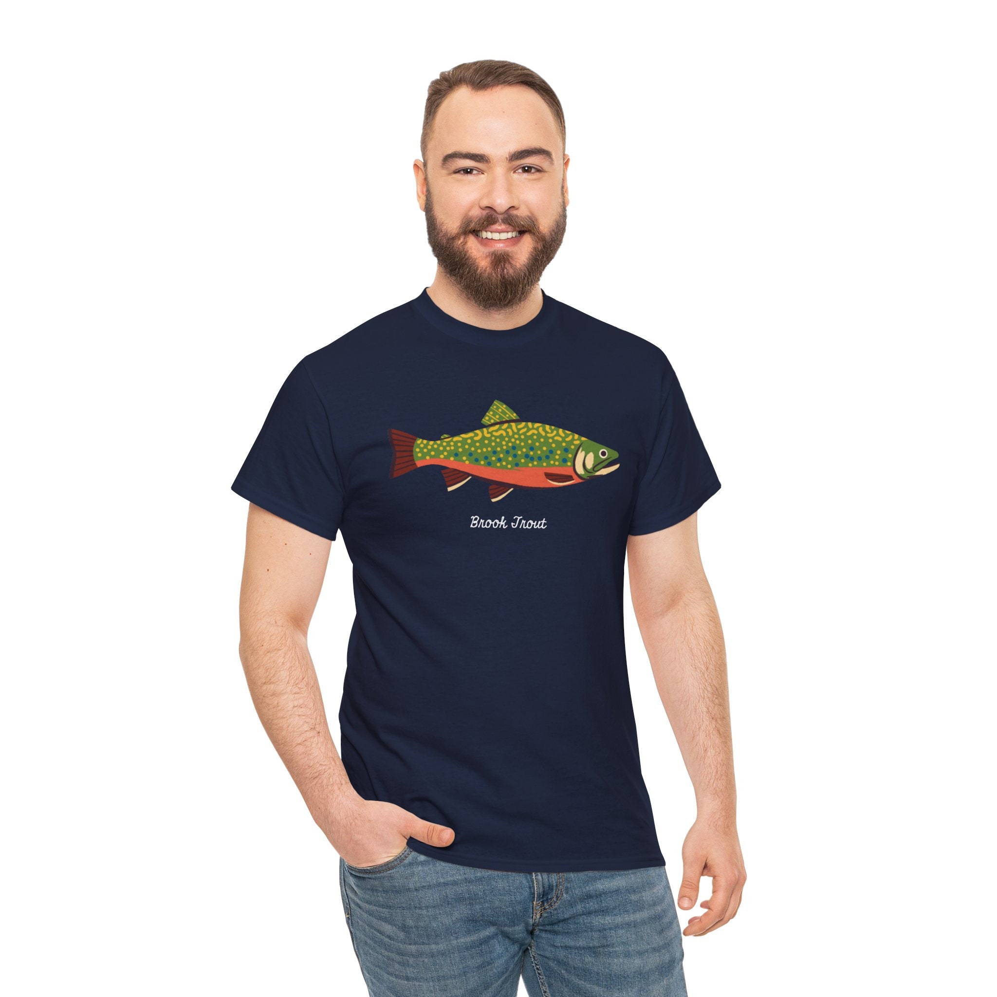 Brook Trout T Shirt Fishing 100% Heavy Cotton Fish Graphic Tee - Etsy