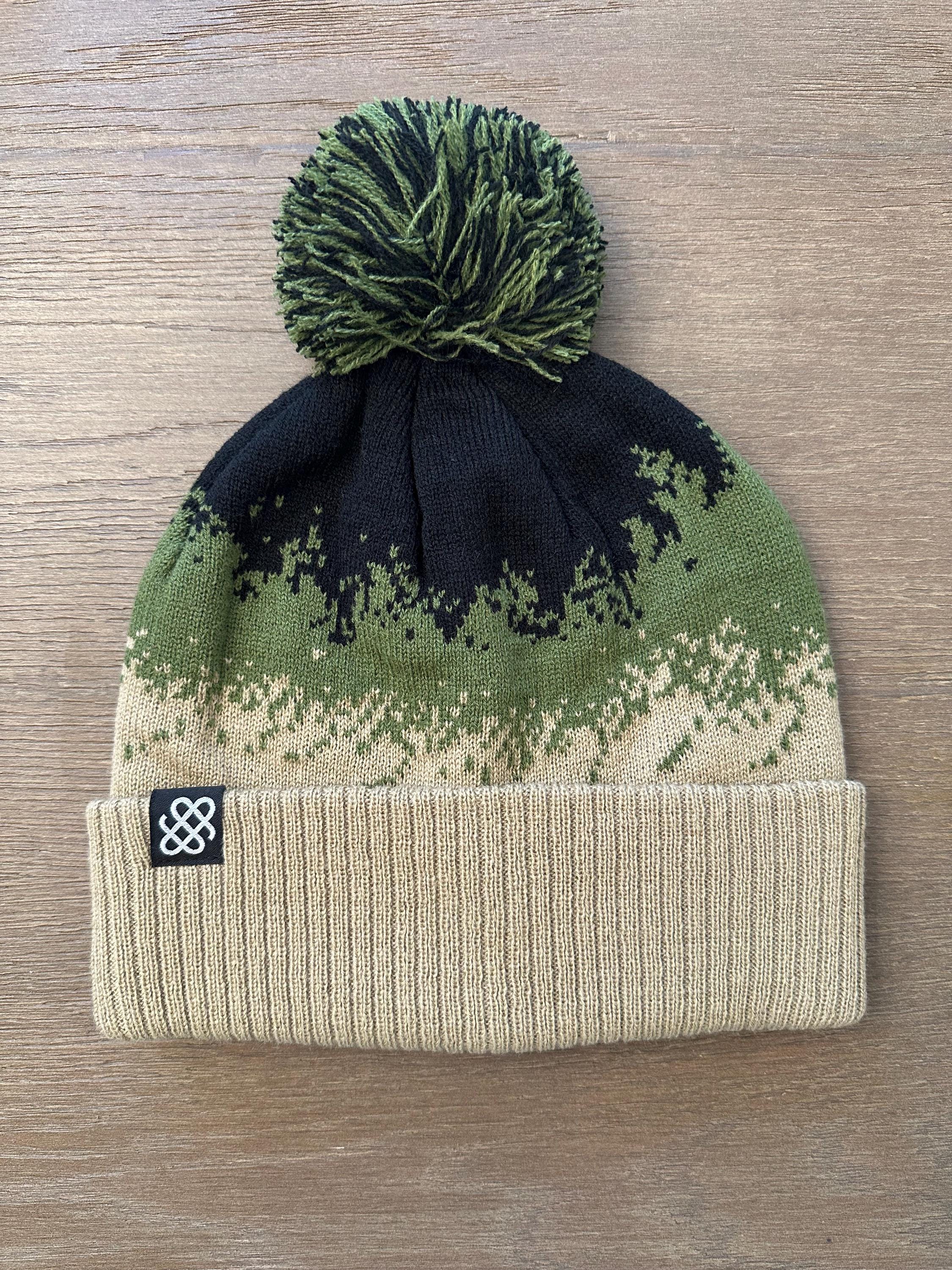 Fish Scale Knit Beanie: Outdoor Adventure Pom Pom Hat - Etsy