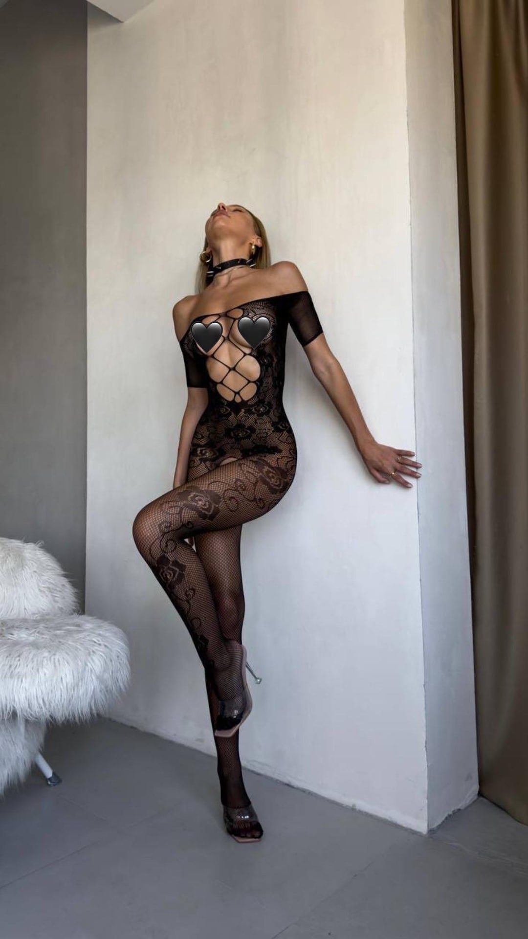 Open Crotch Bust Transparent Bodysuit