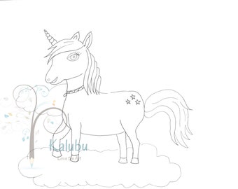 Unicorn coloring page