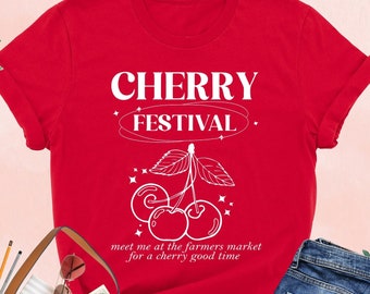 Cherry Festival Shirt, Farmer Shirt, Summer Shirt, Festival Shirt, Fruit Shirt, Botanical Shirt, Gift For Cherry Lovers, Gardening Shirt