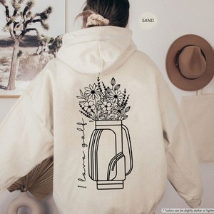 I Love Golf Sweatshirt, Floral Golf Bag Hoodie, Golf Mode Sweatshirt, Golf Lover Gift, Women's Golf Sweater, In My Golf Era,Golfing Crewneck