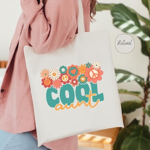Cool Aunt Tote Bag, Floral Aunt Tote Bag, Gift For Aunt, Aunt Birthday Bag,New Aunt Tote Bag,Aunt Birthday Gift,Cute Auntie Bag,Shoulder Bag