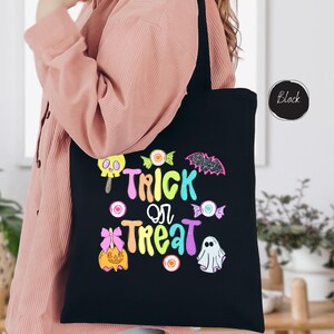 Trick or Treat Tote Bag, Kids Halloween Bag, Halloween Candy Tote Bag, Gift For Kids, Halloween Tote Bag,Ghost Tote Bag,Funny Halloween Gift