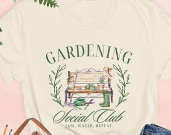 Gardening Social Club Shirt, Funny Garden Shirt, Garden Gift for Mom, Plant Lover Gift, Farming Shirt, Vegetable Gardener Gift,Gardening Pun