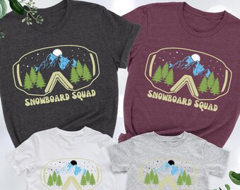 Snowboard Squad Shirts, Matching Ski Shirts, Ski Snowboard Shirt, Snowboarding Gifts, Friends Ski Shirts, Winter Sports Shirt,Ski Trip Gifts
