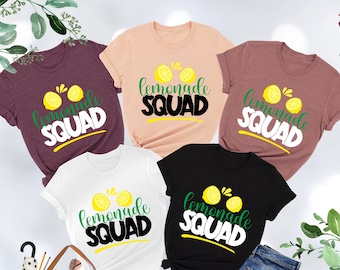 Lemonade Squad Shirts, Family Matching Shirt, Lemonade Shirt, Beach Matching Shirts, Friends Trip Shirt,Summer Vacation T-Shirts,Lemon Shirt