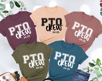 PTO Crew 24-25 Shirt, Parent Teacher Organization Shirt, PTO Team Shirt, Matching Shirt, Elementary School Shirt, Back To School Shirt