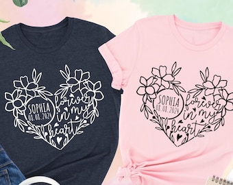 Personalized Memorial Shirt, Forever In My Heart Shirt, Custom Name Shirt, Remembrance Shirt,Rest In Peace Shirt,Memorial Shirt,Gift for Her