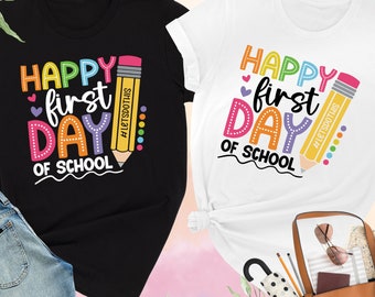 Happy First Day of School Shirt, 1st Day Of School Shirt, Hello School Shirt, Back To School Shirt, Gift for Teacher, Teacher Life Shirt