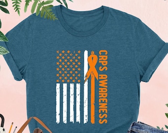 CRPS Awareness Shirt, CRPS Flag Shirt, Orange Ribbon Shirt, Complex Regional Pain Syndrome Shirt, CRPS Fighter Shirt, Chronic Pain Shirt