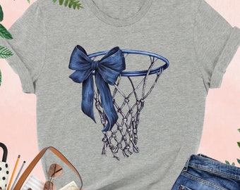 Basketball Net Coquette Bow Shirt, Basketball Coquette Bow Shirt,Basketball Mom Gift,Game Day Basketball,Basketball Mom Shirt,Game Day Vibes