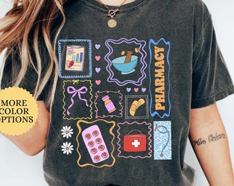 Comfort Colors Pharmacy Shirt, Vintage Pharmacist Tee, Pharmacy Student Gift, Nurse Doctor Medical Top, Healthcare Worker Graduation T-Shirt