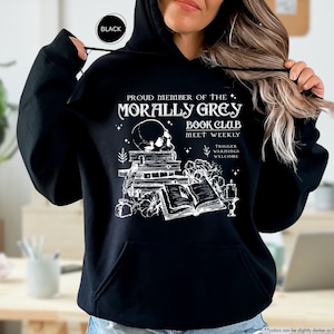 Morally Grey Book Club Hoodie, Dark Romance Crewneck, Gift For Book Lover, Spooky Season Sweatshirt, Reader Sweatshirt, Bookish Sweatshirt