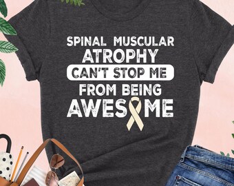 Spinal Muscular Atrophy Shirt, Cream Ribbon TShirt, SMA Awareness Tee, Chronic Illness Support Tee, Awareness Ribbon Gift, Support Squad Tee