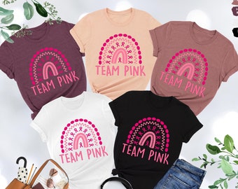 Team Pink Shirt, Breast Cancer Shirt, Awareness Month Shirt, Cancer Fighter Gift, Pink Ribbon Shirt, Support Shirt, Cancer Warrior Shirt