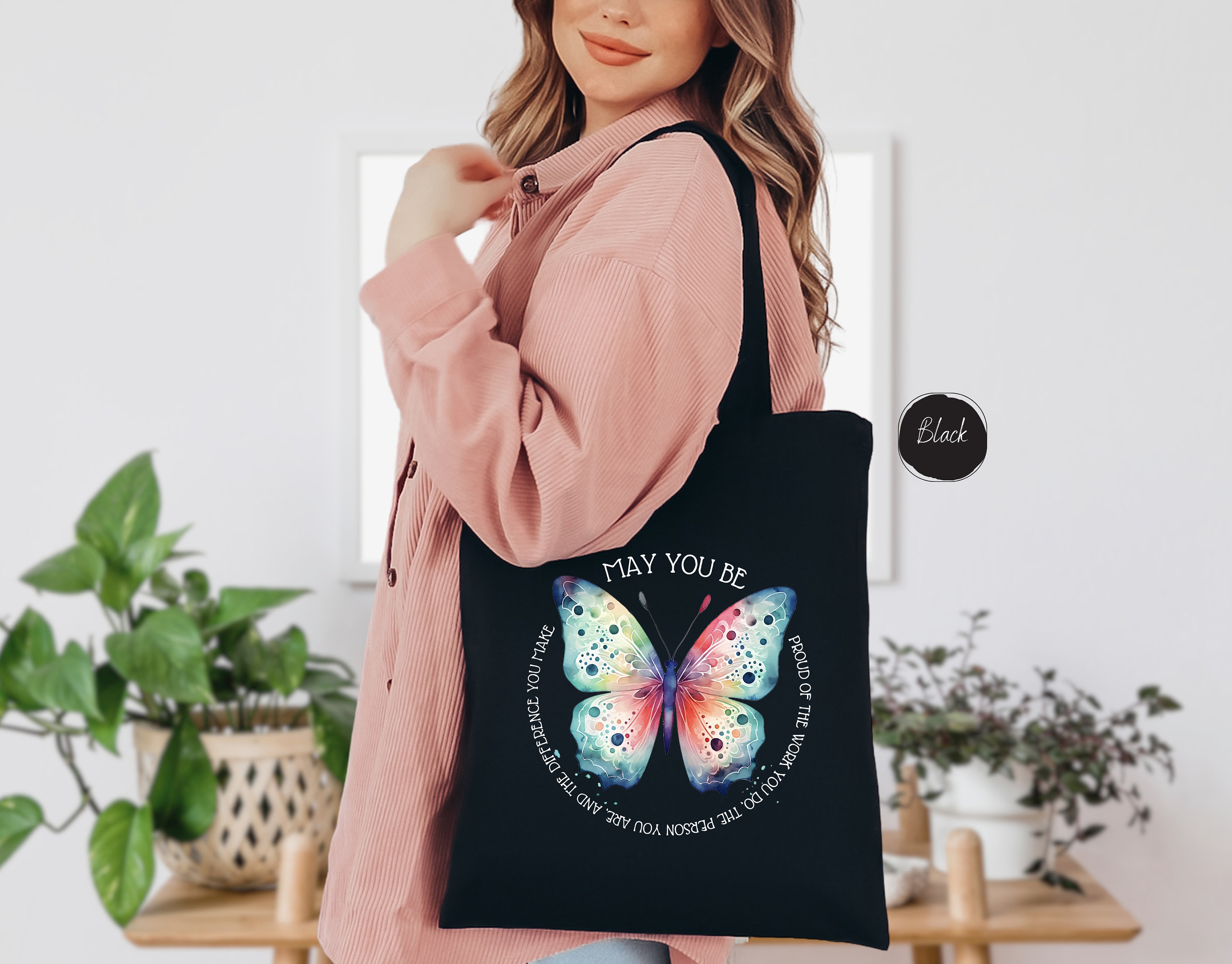CafePress Butterfly Big Sister Tote Bag - Natural Canvas Reusable Shopping Bag, Two Sizes, Machine Washable