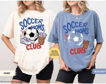 Camiseta del Club de Mamás de Fútbol Comfort Colors®, Camiseta para Mamás Deportivas, Regalo para Mamás, Camiseta para Parejas Deportivas, Camiseta para el Día del Partido, Camiseta para Mamás, Amante del Deporte